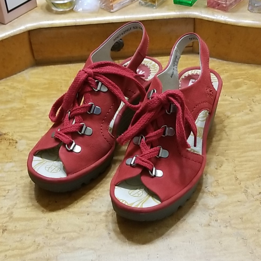 Fly London Red Sandals Size 6 Worn Twice